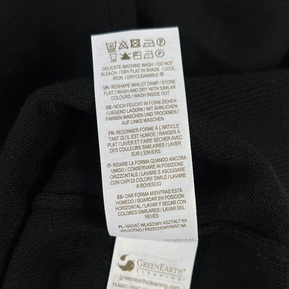 Boden Button Front Ruffle Merino Wool Jumper in Black Size US 6 - Picture 4 of 7